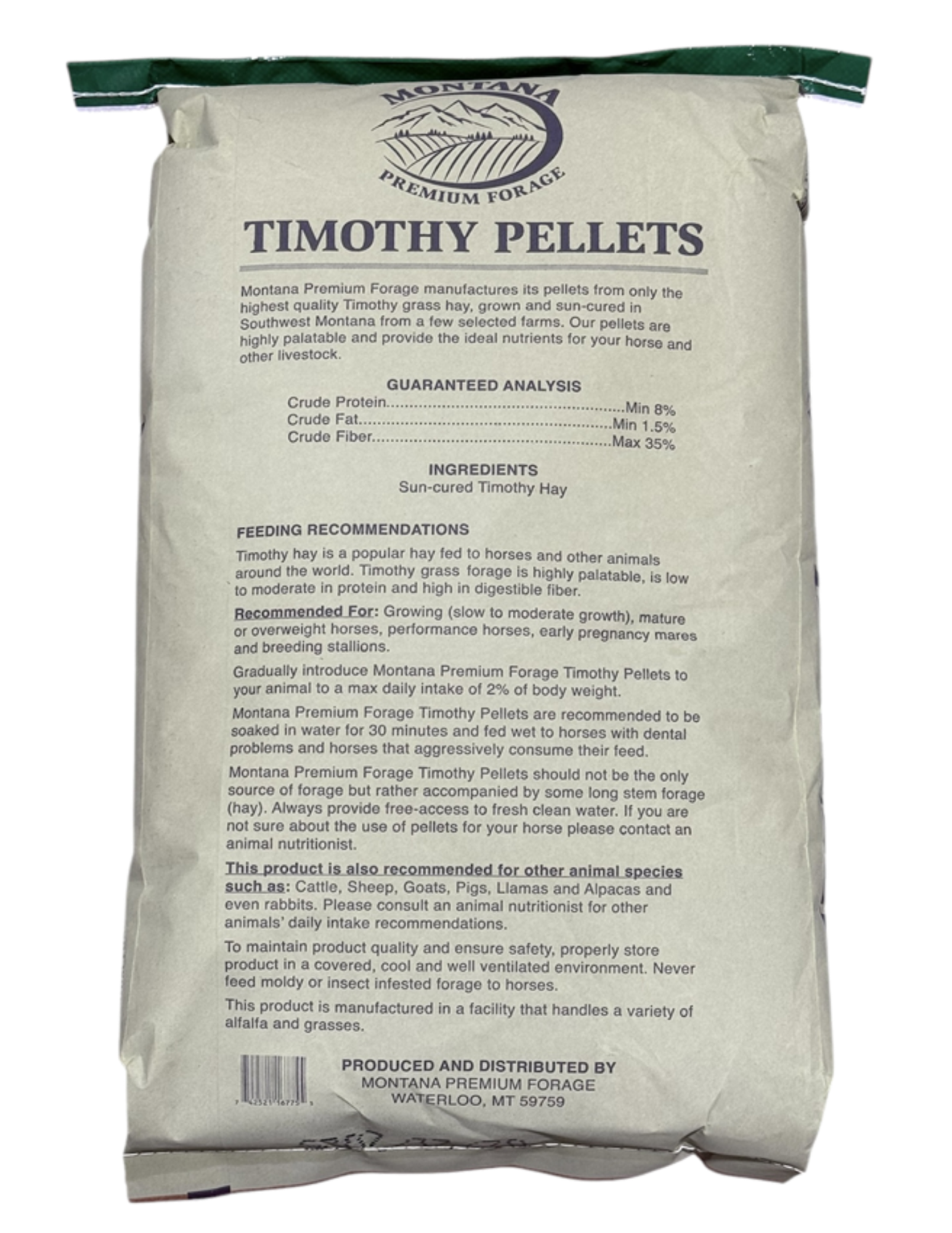 Montana Premium Forage Timothy Pellets